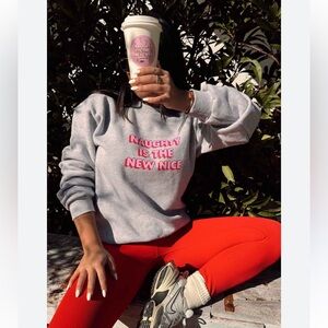 Beach Riot NWT Naughty Is The New Nice Gray Sweatshirt